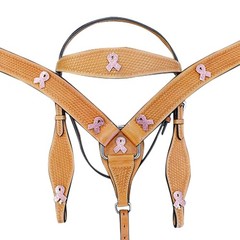 BH HILASON Western Horse Headstall Breast Collar Tack Set Genuine American