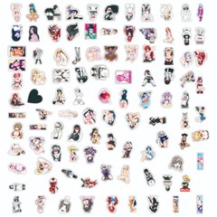 US 100-200 Pcs Sexy Anime Stickers Waifu Girl Explicit Beautiful Gorgeous Vinyl