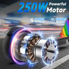 250W Electric Scooter for Kids Ages 8+ 13MPH 20 Mile Range Foldable 6.5″ Tire Bl