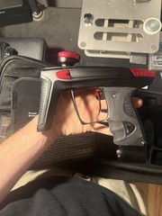 DLX Luxe X Electronic Paintball Marker Semi-Auto Black/Red w/ Freak XL & OLED