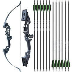 Archery Takedown Recurve Bow Set 51″ Hunting Carbon Arrow Quiver 25-50lbs Shot