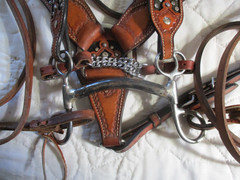 Bar H Equine crystal bling Tack Set Bridle, Breast Collar, bit &split reins