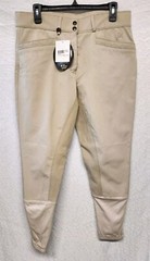 Ovation Ladies Celebrity Euroweave DX Slim Secret Full Seat Breeches Show Tan 34