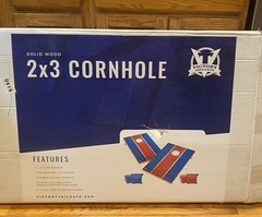 New England Patriots Victory Tailgate 2’x3’ Solid Wood Cornhole Set w/ Box NEW