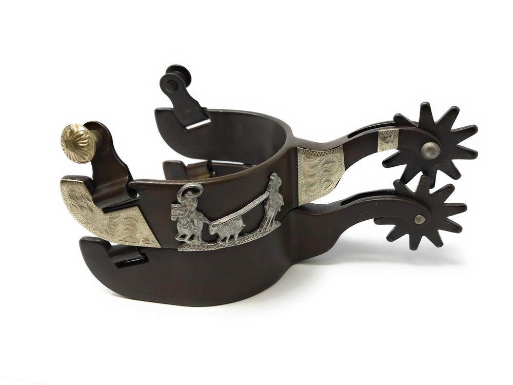 Antique Brown Team Roping Spurs – Mens