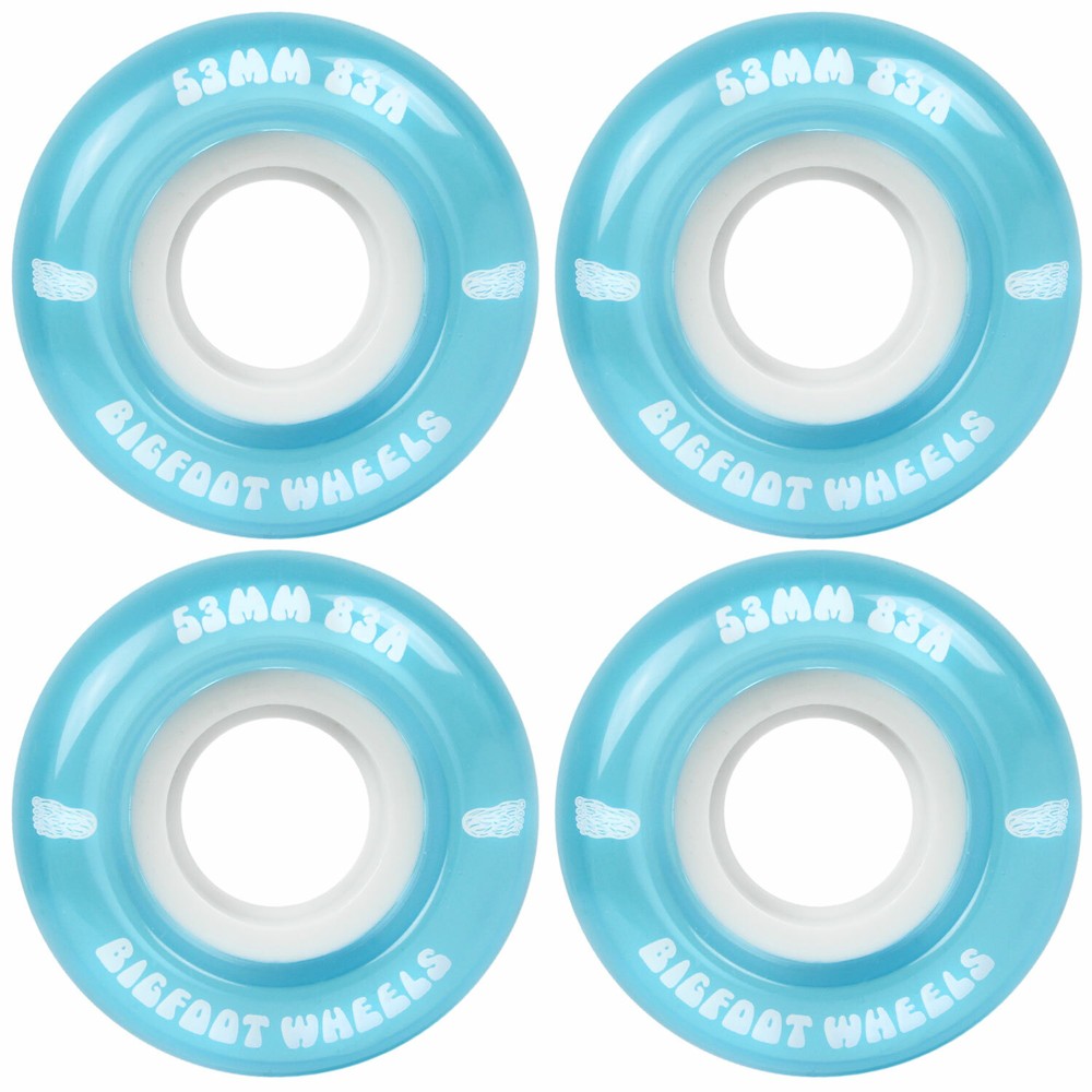 Bigfoot Skateboard Wheels 53mm 83A Soft Cruiser Filmer Wheels Blue (Set of 4)