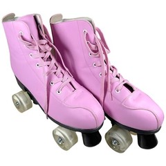 XUDREZ Light Up Roller Skates High-Top Rare Pink Purple Size 45 Carry Bag