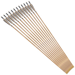 12X 33» Bamboo Arrows 5″Natural Feather Archery Longbow Arrowheads Hunting
