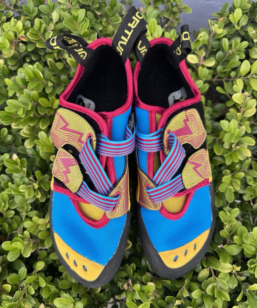 La Sportiva Oxygym Climbing Shoes Sz 41.5 8.5 Multicolor Hook & Loop Closure