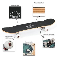 Skateboards for Beginners,31 * 8 inches Complete Skateboards for ,Boys,Girls …