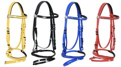 Horse English Tack Soft Biothane Bridle with Free Reins & Loose Ring Bit