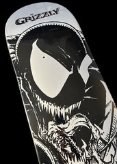 RARE Grizzly x Marvel Venom Spiderman Skateboard Deck Limited Stan Lee Comic NEW