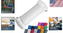 Strong 100 ft Polyester Rope – 1/4″ Diameter, 500 lbs for All Outdoor Needs