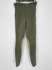 Devon Aire womens size 28 long Riding Breeches dark forest green pants cotton