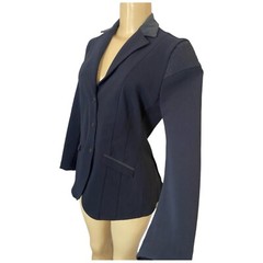 FINAL SALE Cavalleria Toscana Womens Navy Jacket Buttons Zip Equestrian Riders