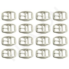16 Pcs. 3/4 In Die Cast Double Bar Buckle Nickel Plated By Hilason
