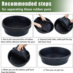 5 Pcs 12 Quart Rubber Feed Pan for Horses, Goats, Dogs, and Livestock
