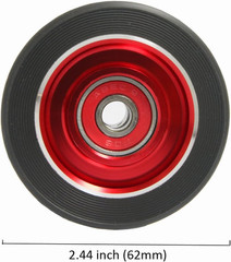 62mm Roller Skate Wheels Aluminum Alloy ABEC-9 Bearings 4 Pack Black Red