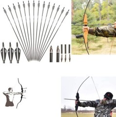 12PCS 30″ OD 8mm Archery Arrows Spine 500 Fiber Shalft For Recurve/Compound Bow
