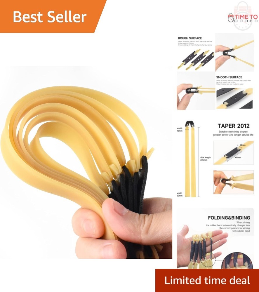 10 Pack Flat Rubber Bands 2.0mm Thick Elastic Slingshot Replacement for Hunting