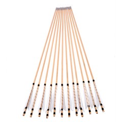 12X 32″ Traditional Wooden Arrows Feather Longbow Recurve Bow Archery Hunting