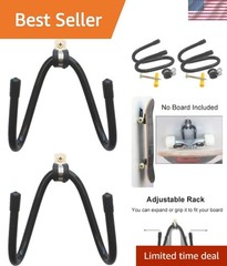 Durable Metal Skateboard Wall Rack – Adjustable, Easy to Install, 2 Pack