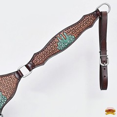 Western Headstall and Breast Collar Set HILASON Tooled Leather Horse Bridle Tack