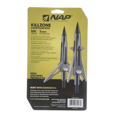 Killzone Mechanical Broadhead 100 Grain 2″ Cutting Diameter 2 Blade 3 Pack New