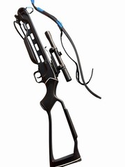 Crossbow Rifle Style Archery Bow w/ Scope Binocular & String Untested AS-IS
