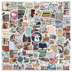 30Pcs Random Book Reading Motivational Quotes Bookish Theme Waterproof Stickers