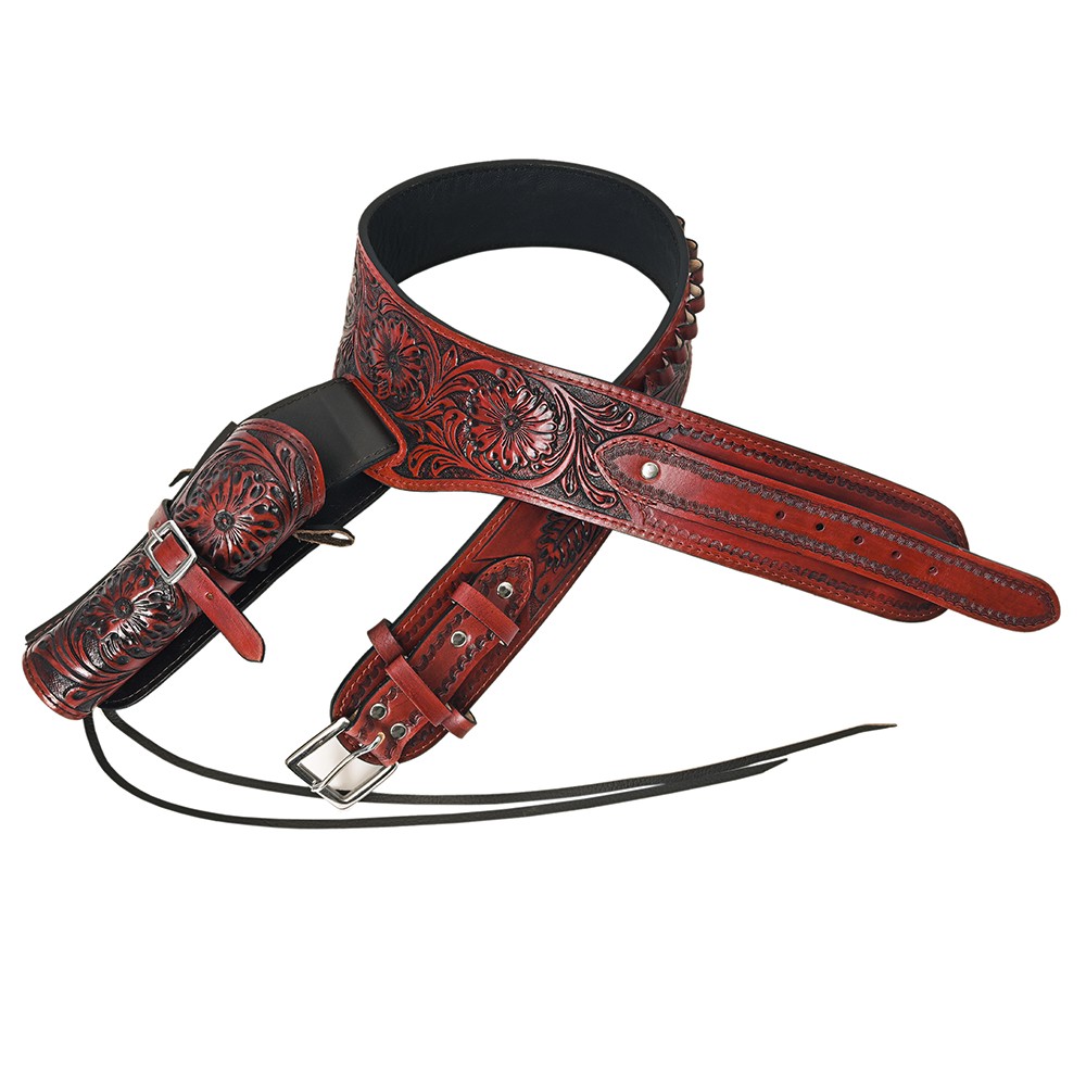 36 In Hilason Western Right Hand Gun Holster Rig 44/45 Cal Leather Cowboy