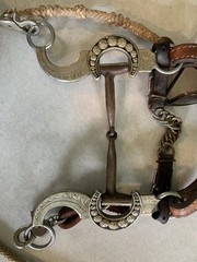 Gist Classic Equine Snaffle Bit w/ Leather Headstall & Reins
