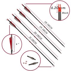 Carbon Arrows 400 Spine Shaft with Helical Real Feathers and Removable Tips f…
