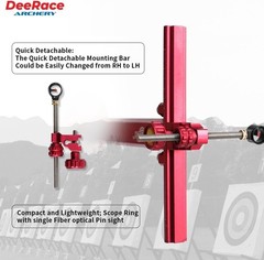 DeeRace Adjustable T-Shaped Archery Recurve Bow Sight with Single Optical Fiber