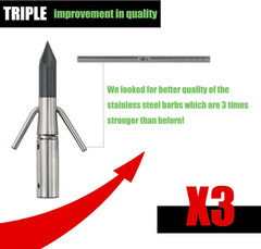 34Inch Bowfishing Arrows Solid Fiberglass Shaft with Broadhead for Compound Bow