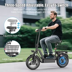Electric Scooter with Seat 1500W 25MPH 45 Miles Range14″ Tire with Basket US