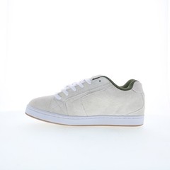 DC Net SE DC03260101-OWHGRN Mens White Suede Skate Inspired Sneakers Shoes