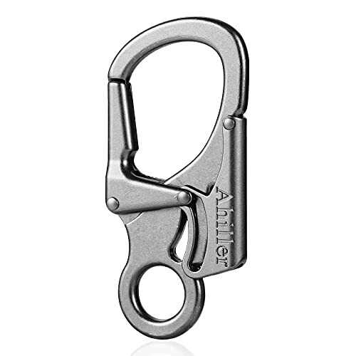 Carabiner Clip, Double Anti-Misopening Locking Design, 2.95» in Alloy Black
