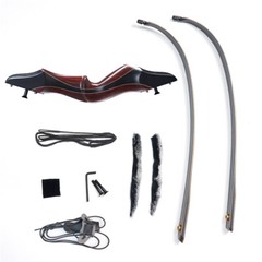 60″ Archery Wooden Riser Hunting Bow 30-50lbs Takedown Recurve Bow RH Arrows