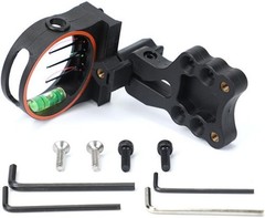 3-Pin Fiber Optics Bow Sight For Compound Bow Hunting Practice with Hi-Vis Level