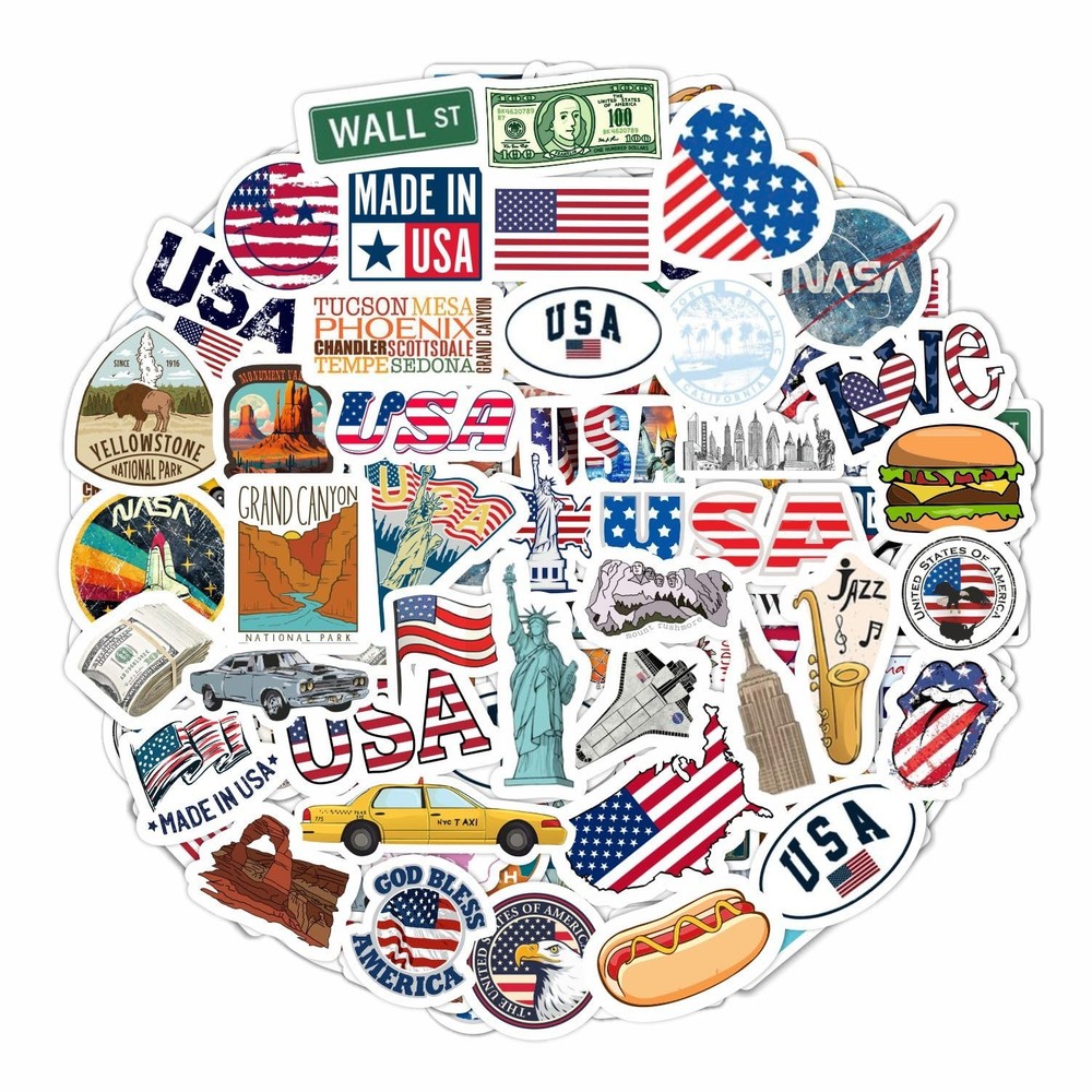 USA Stickers for Water Bottle and Laptop – USA Party Supplies & Decorations, …