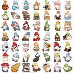 50 Pack of Cute Gnome Stickers for Laptop/Water Bottle/Phone Case/iPad/Tumbler