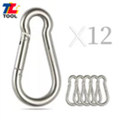 12 × Spring Snap Hook Carabiner Clips, Set Of 12 264 Lbs 304 Stainless Steel
