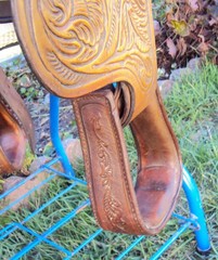 SIMCO Western Show / Parade Saddle- 15″ -SILVER HEARTS- Tooled Design -STUNNING!