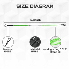17.5» Crossbow Pistol String Replacement for 50 lbs/80lbs Pistol Crossbows Rope