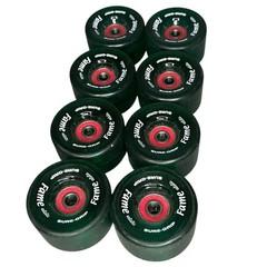 SURE-GRIP FAME ARTISTIC CLEAR WHEELS 57MM 95A – 8 PACK Clear Green w/ Bearings