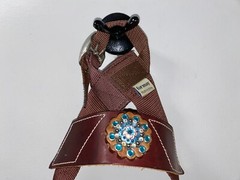 NEW FORMAY LEATHER & NYLON BUDDY STIRRUPS WITH BERRY CONCHO