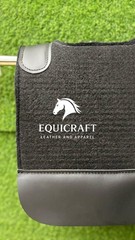 Brown Wool Felt Saddle Pad with Hand-Carved Leather | 30X30″ & 32X32″