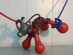 FIERY RED Micro Brahma Bull ROPING DUMMY – Pro Paracord Training Set