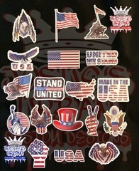 18pcs USA Stickers Glossy Stickers